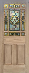 Oak door with green Steele